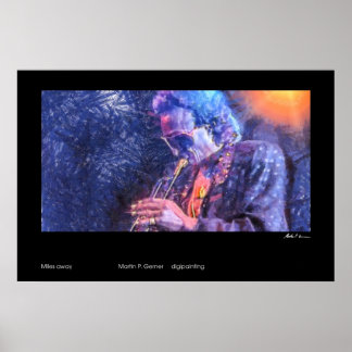 Poster Miles away (Miles Davis painting)