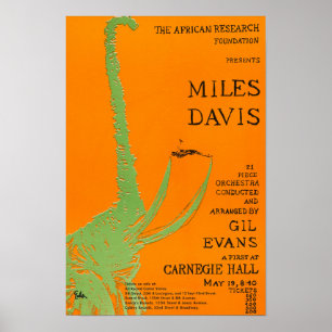 Poster Miles Davis / Gil Evans no concerto de Carnegie Ha