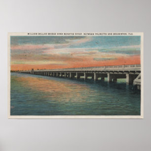 Poster Milhão pontes do dólar sobre o rio do peixe-boi,