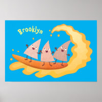 Milhas de nachos, batatas fritas, canecas, surf