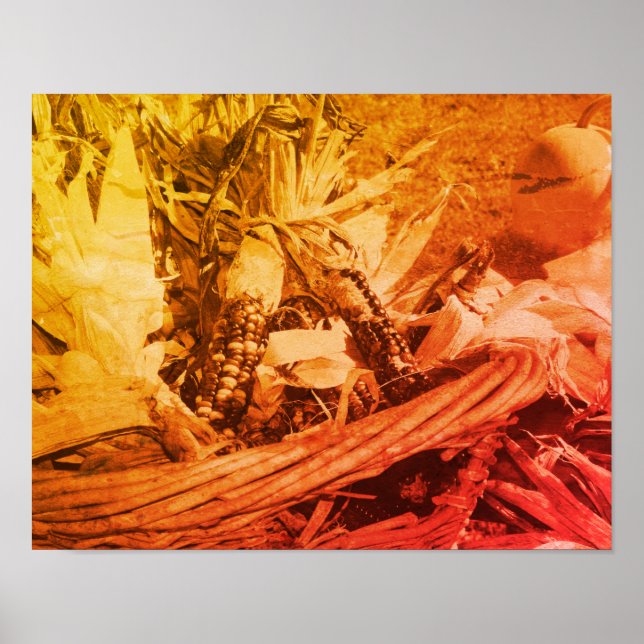 Poster Milho Indiano No Soquete Mais Vestido Da Sepia Vin (Frente)