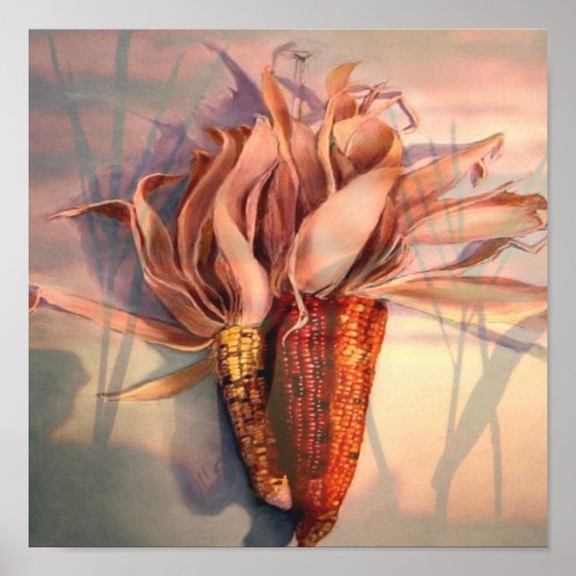 Pôster Milho no pôr do sol (Frente)