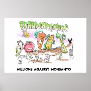 Pôster Milhões contra vegetarianos de Monsanto Franken