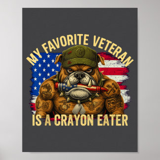 Poster Military Corps Bulldog My Favorite Crayon Eater Ve