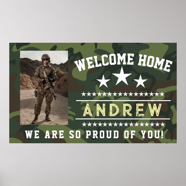 Poster Military Welcome Home Banner - Army National Guard (Frente)