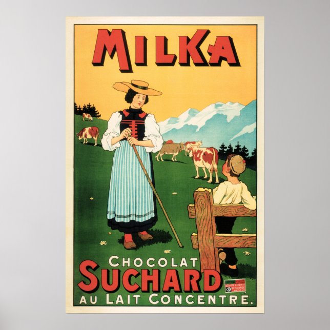 Poster MILKA CHOCOLAT SUCHARD Swiss milk Chocolate Advert (Frente)