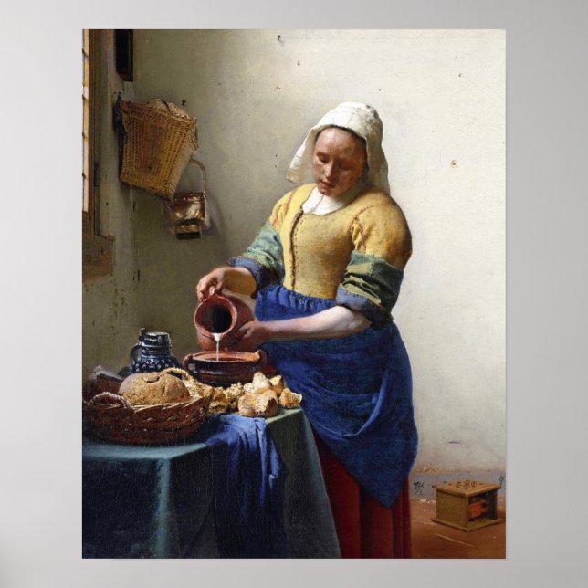 Pôster Milkmaid, c.1658-60 (óleo na canvas) (Frente)