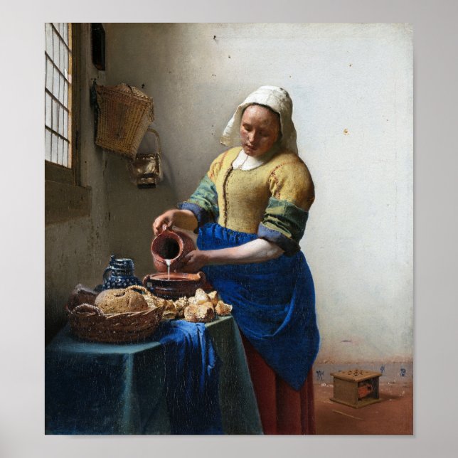 Poster Milkmaid, Johannes Vermeer, 1657-1658 (Frente)