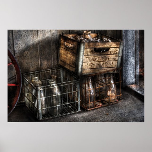 Poster Milkman - Garrafas em caixas (Frente)