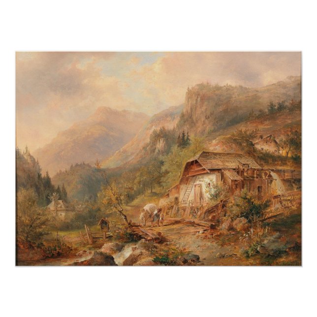 Pôster Mill perto de Steierling, Alta Áustria Emil Barbar (Frente)