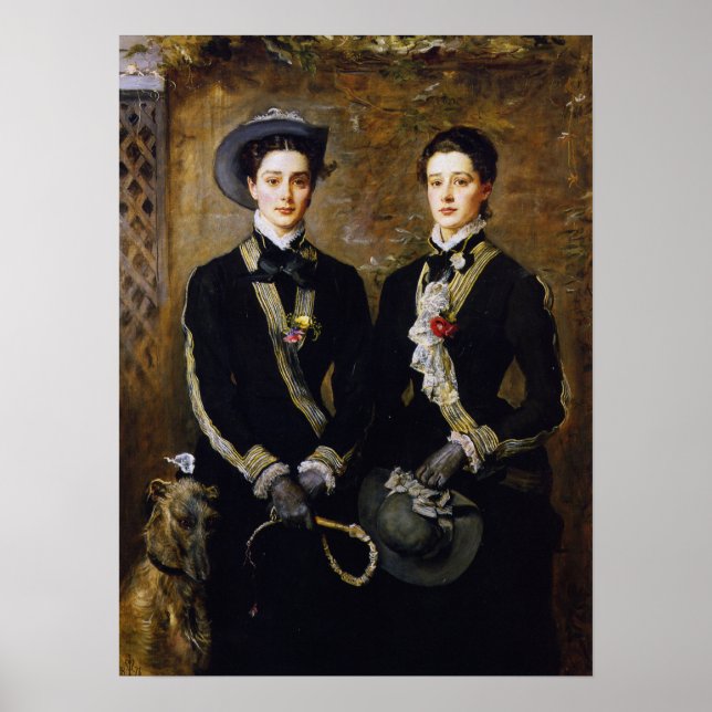 Poster Millais - Gêmeas Grace e Kate Hoare 1876 (Frente)