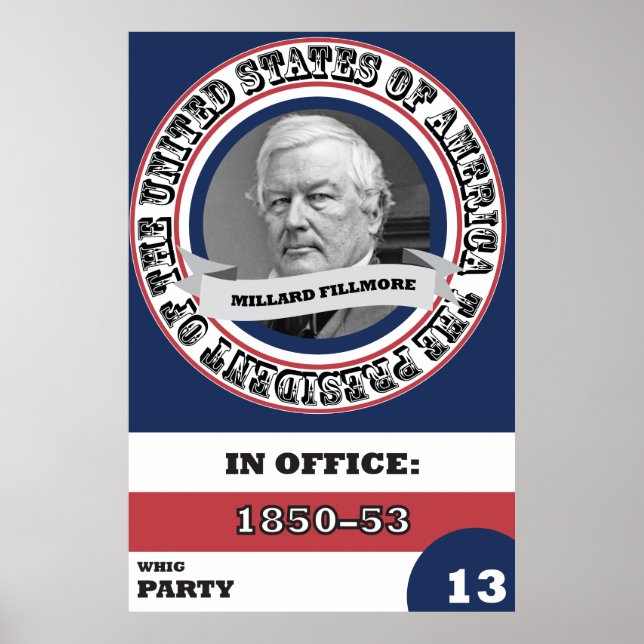 Pôster Millard Fillmore - História Presidencial (Frente)