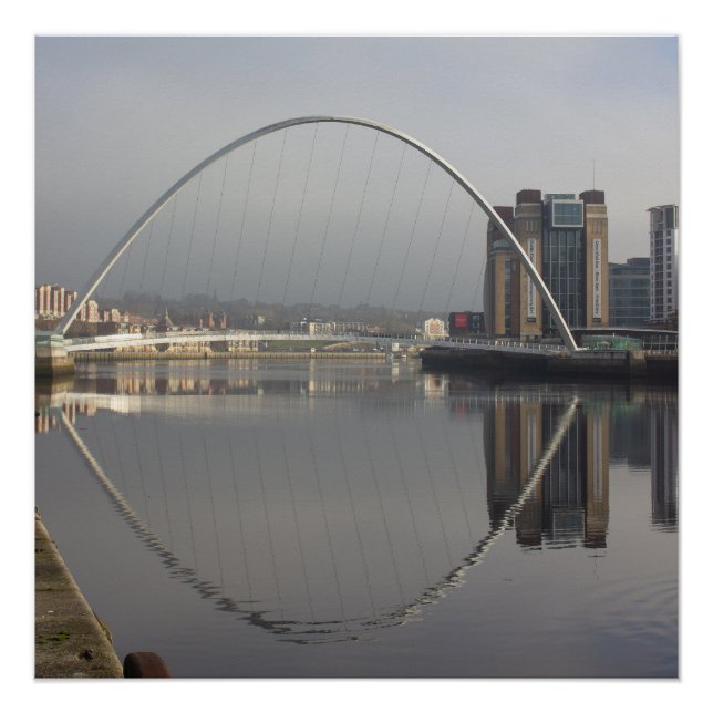 Pôster Millennium Bridge & Baltic Mill, Gateshead, UK (Frente)