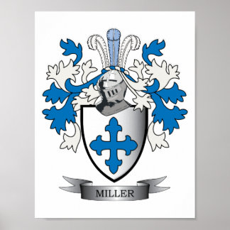 Poster Miller Family Crest Coat of Arms