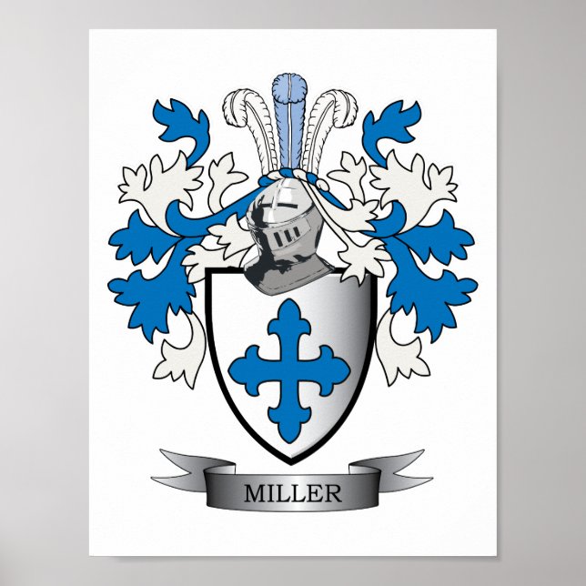 Poster Miller Family Crest Coat of Arms (Frente)