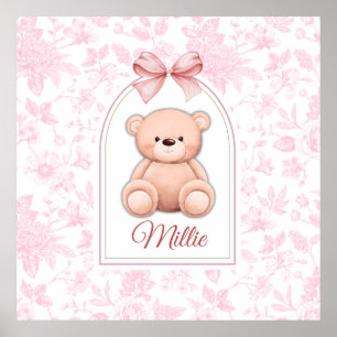 Poster Millie   Design de Enfermeiro de Urso Rosa Persona