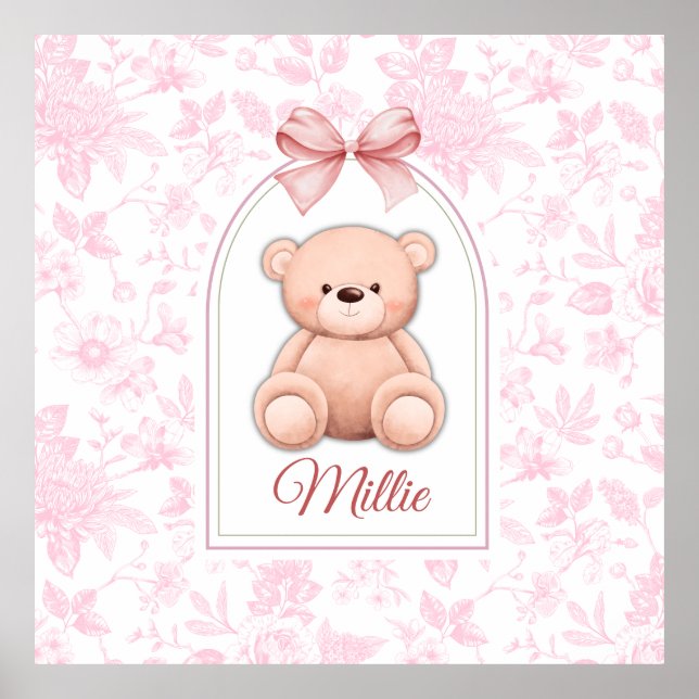 Poster Millie | Design de Enfermeiro de Urso Rosa Persona (Frente)