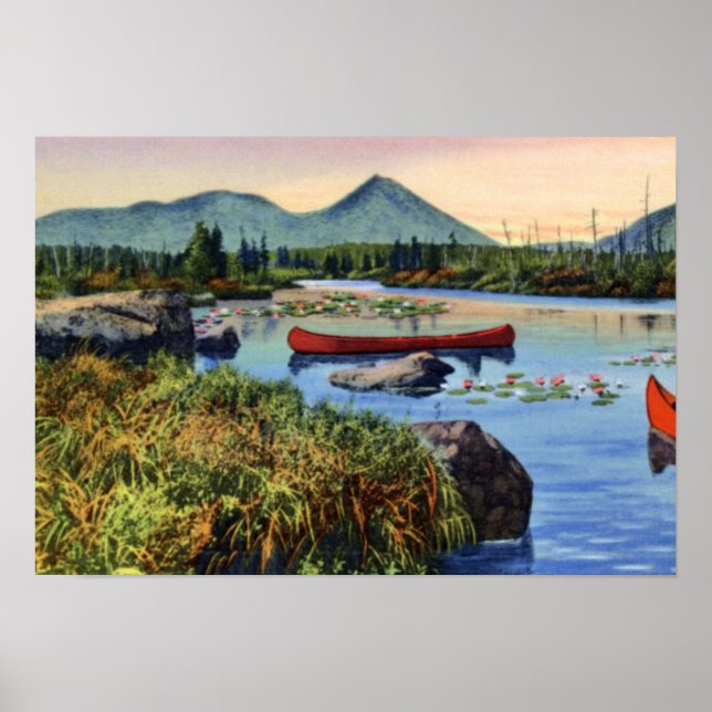 Pôster Millinocket Maine Little NesowadnehunkLake Lily Pa (Frente)