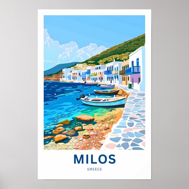 Poster Milos Grécia Travel Print (Frente)