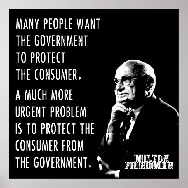 Poster Milton Friedman Free Market Capitalismo Libertaria (Frente)
