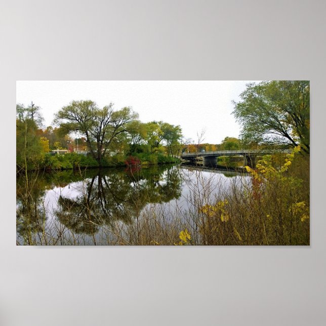 Poster Milwaukee River, West Bend, Wisconsin (Frente)