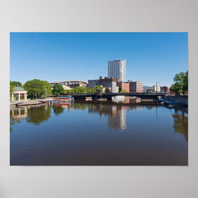 Poster milwaukee riverfront e ponte estatal de rua (Frente)