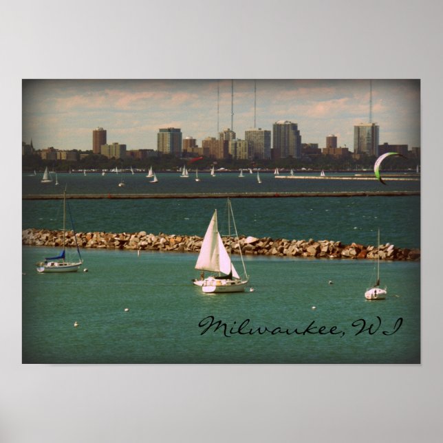 Poster Milwaukee, WI Skyline (Frente)