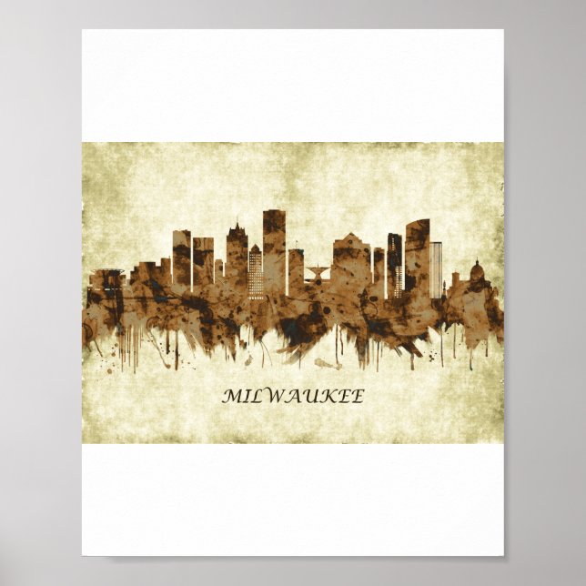 Poster Milwaukee Wisconsin Cityscape (Frente)