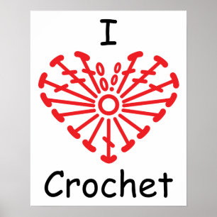 Pôster Mim Crochet do coração - teste padrão da carta 