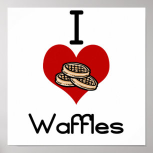 Pôster Mim waffles do amor-coração
