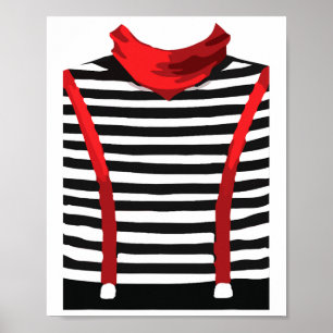 Poster Mime Artista Executor Arts Halloween Costume Cospl