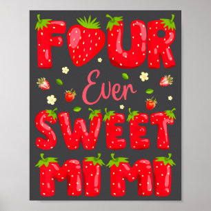 Poster Mimi Morango Doce Para Sempre 4º Aniversário