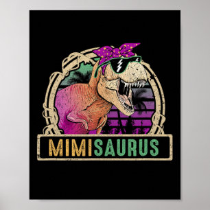 Poster Mimi Saurus Mimisaurus T Rex Dinossaur Family Matc