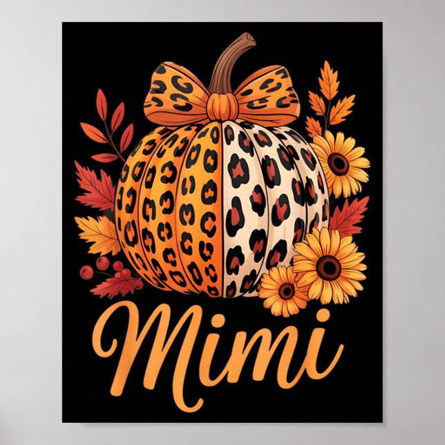 Poster Mimi Thanksgiving Leopard Pumpkin Sunflower Coquet (Frente)