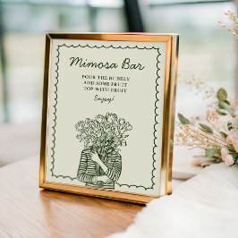 Poster Mimosa Bar Fresh Off The Market Bridal Sign