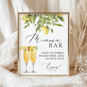 Poster Mimosa Bar Lemon Sorrento - Sinal de Casamento Ita