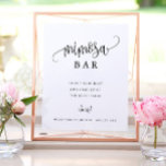 Poster Mimosa Bar Mínimalista Caligrafia Preta e Branca<br><div class="desc">Use o formulário modelo para adicionar sua personalização. Use o menu avançado para alterar as fontes e as cores.</div>