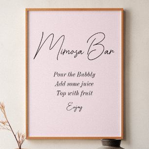 Poster Mimosa Bar Rosa Chá de Noiva 