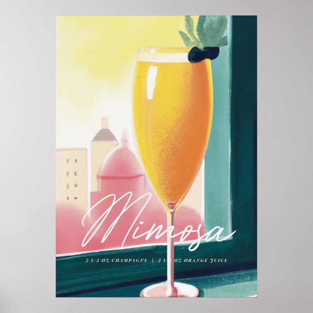 Poster Mimosa Coquetel Manhã Sunrise Retro (Frente)