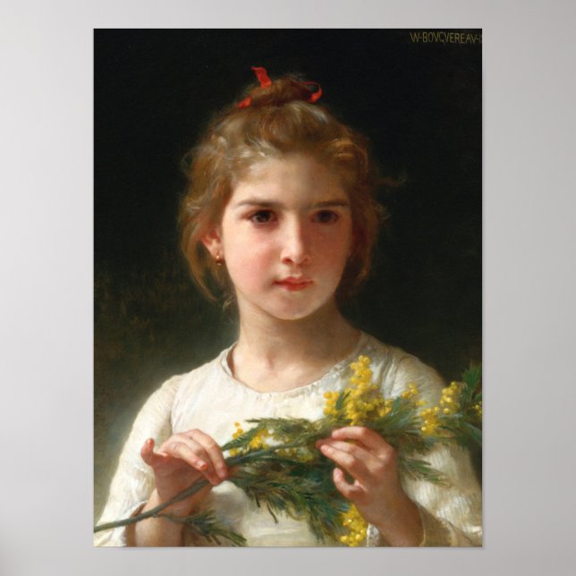 Poster Mimosa de William Bouguereau (Frente)