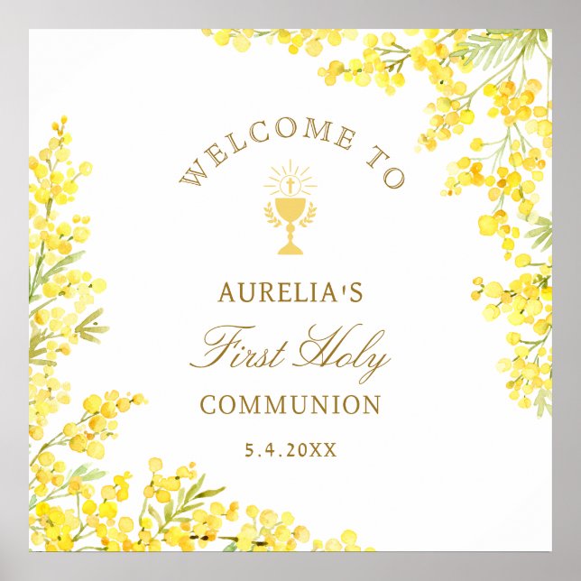 Poster Mimosa First Communion Welcome (Frente)