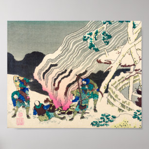 Poster Minamoto no Muneyuki Ason por Katsushika Hokusai