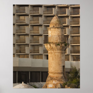 Pôster Minarete da mesquita de Jama al-Bahr na orla