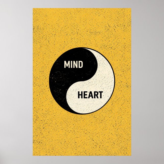 Poster Mind and Heart Yin Yang – Minimalist Philosophy (Frente)