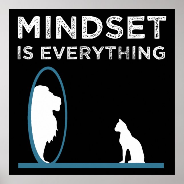 Poster Mindset É Tudo Citação Motivacional (Frente)