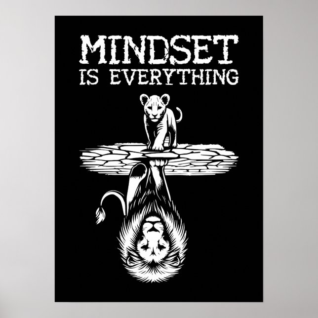 Poster Mindset É Tudo, Gato Lion - Giro, Sucesso (Frente)