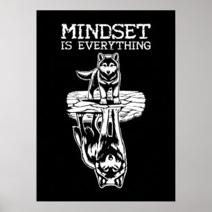Poster Mindset É Tudo, Wolf - Gym, Hustle, Sucesso