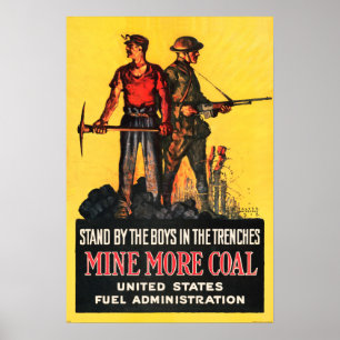 Poster Mine Mais COAL EUA Propaganda de Administração de