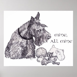 Pôster Mine, Terrier Escocês Curioso, tudo Meu
