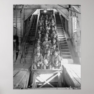 Poster Mineiros de cobre, 1906. Foto do vintage